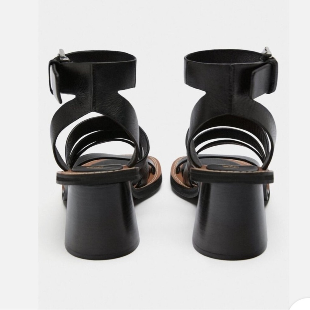 Zara limited edition pure leather strappy sandals - Picture 5 of 8
